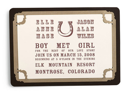 Saddle Up to a Country Western Wedding! horseshoe invite Saddle Up to a Country Western Wedding!