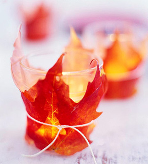 leaf votive Fantastic Fall Wedding Ideas