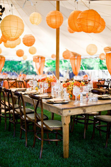 Romantic Outdoor Wedding Ideas orange paper lanterns Romantic Outdoor Wedding Ideas