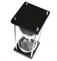 30-Minutes Black Wood Hourglass Sand Timer with Polished Metal Rods