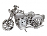 Silver Alloy Custom Desktop Motorcycle Mini Desk Clock