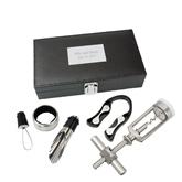4 Piece Wine Set in Black Leather Case (New Arrival)