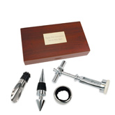 Personalized Mahogany Wood Wine Set