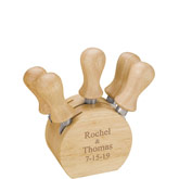 Eco-Friendly 5 Piece Cheese Tool Set with Personalized Holder (New)
