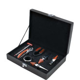 7 Piece Wine Set in Personalized Engraved Leather Box (New Arrival)
