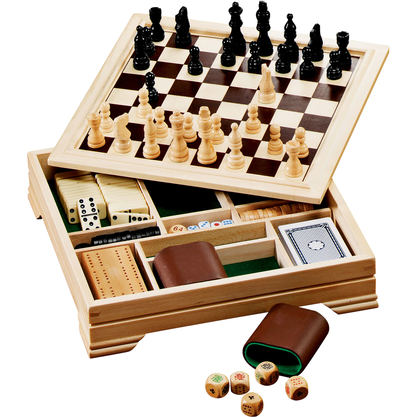 unknown 7-in-1 Wood Desktop Champion Game Board Set