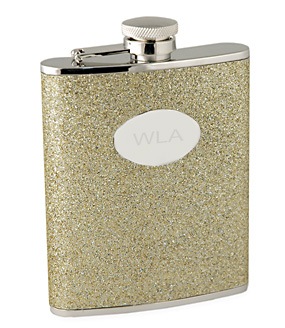 unknown Personalized Gold Glitter Flask
