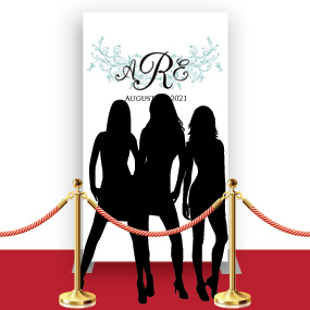 Custom Red Carpet Floral Banner