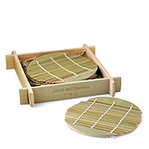 Green Bamboo Coaster Set