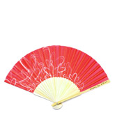 Red Asian Hearts Bamboo Wedding Fan