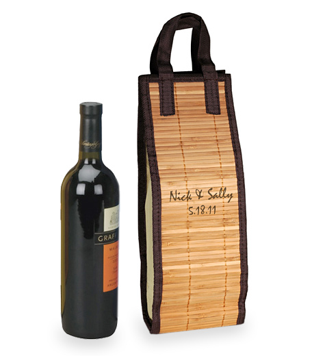 unknown Personalized Bamboo Wine Tote Bag