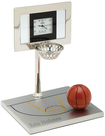 unknown Personalized Silver Basketball Court Clock