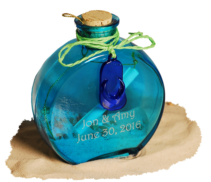 Beach Flip Flop Mini Scroll in a Flask Bottle*