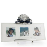 Beach Shell Beveled Glass Triple 2 x 2 Frame