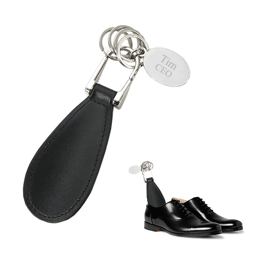 unknown Executive Leather Shoe Horn Keychain