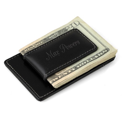 unknown Leather Magnetic Money Clip with Credit Card Holder