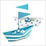 striped boat