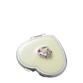 Pearl Heart Compact Mirror