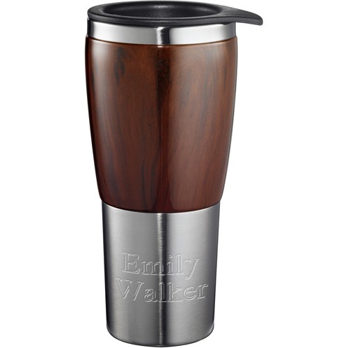 unknown Burl Wood Stainless Steel Executive Office Tumbler