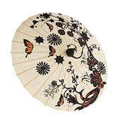 Hand Painted Butterfly Garden Paper Parasol