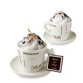 Chocolate+Sprinkle+Cappuccino+Coffee+Candle+Cup+With+Saucer+-+Discontinued