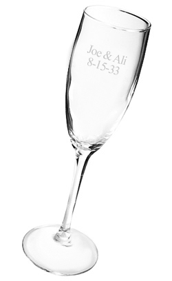 unknown Engraved Toasting Flute Glass