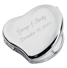 unknown Silver Princess Heart Compact Mirror