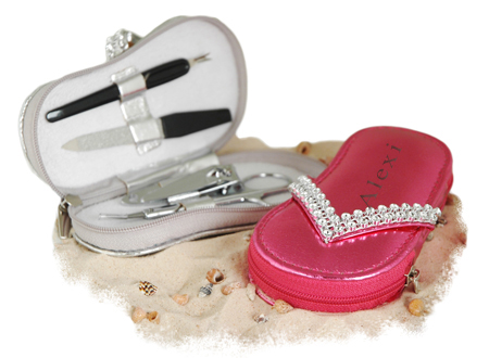 unknown Chic Rhinestone Manicure Beach Sandal Set