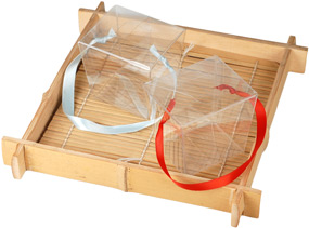 unknown Clear Asian Takeout Box with Ribbon