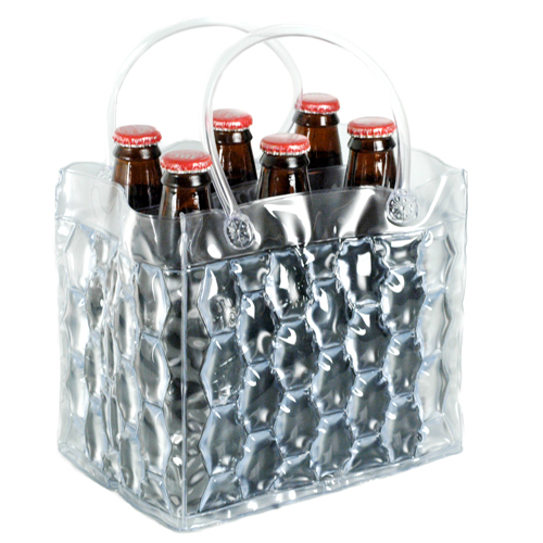 Clear Six Pack Bottle Ice Cooler Carrier