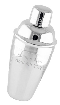 Personalized Silver Cocktail Shaker - Martini Shakers