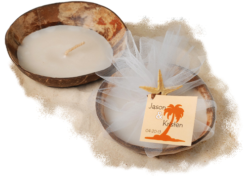 unknown Coconut Shell Beach Starfish Candle Favor