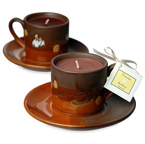 Espresso Coffee Candle Cup With Saucer*