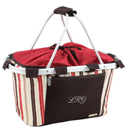 unknown Collapsible Fashion Chic Embroidered Picnic Basket