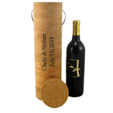 Natural Cork Leather Cylinder Wine Box - Available 7/1
