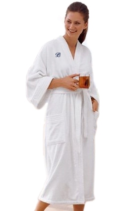 unknown White Terry Velour Bath Robe