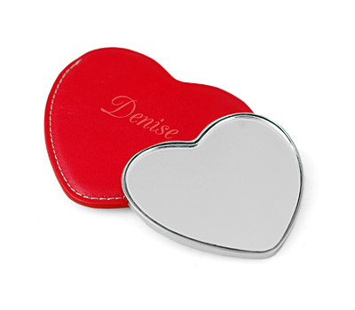 unknown Heart Purse Mirror With Pouch