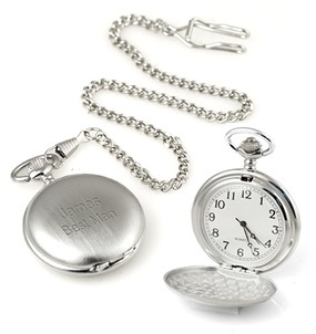 unknown Personalized Silver Travel Pocket Watch