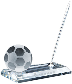 unknown Crystal Soccer Ball Office Pen Set Award