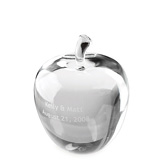 Engraved Crystal Apple