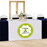 White Floral Custom Printed Table Runner