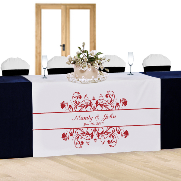 unknown Floral Vine Personalized Wedding Table Runner