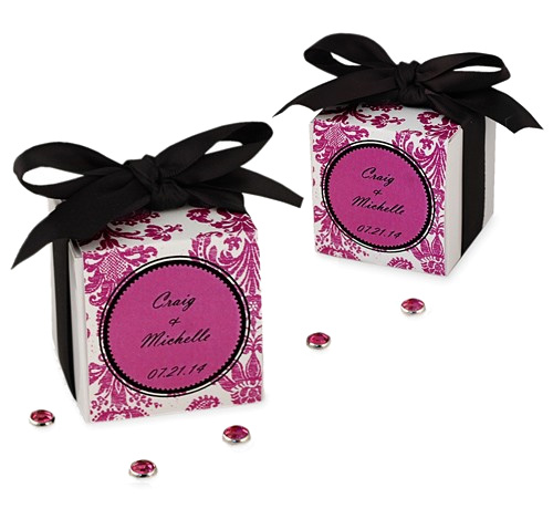 unknown Personalized Damask Wedding Favor Box