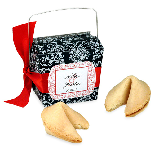 unknown Damask Chinese Fortune Cookies Takeout Box