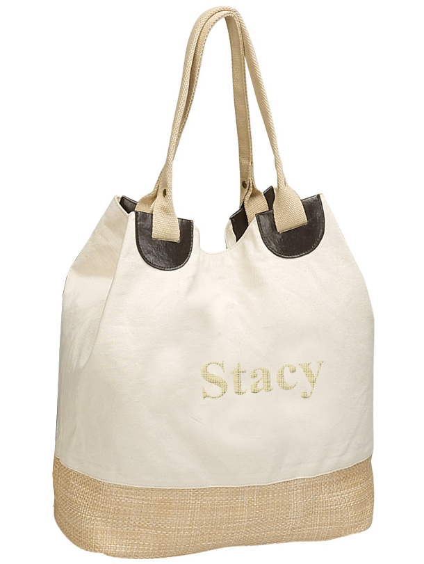 unknown Eco-Friendly Cotton Canvas Straw Shopping Bag
