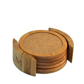 Eco-Green Bamboo Cork Coasters Set