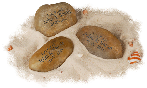 unknown 'You Rock!' Paper Weight Personalized Engraved Natural Beach Stone