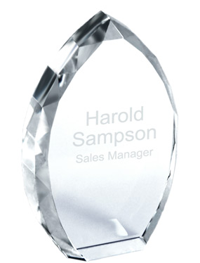 Executive Tear Drop Crystal Award Plaque