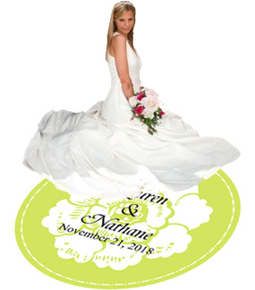 White Floral Dance Floor Decal