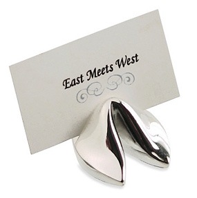 unknown Silver Fortune Cookie Placecard Holders